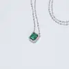 1.5CT Syntheti Emerald Pendant Necklace