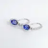 1CT Synthetic Sapphire Oval Cushion Cut Earrings