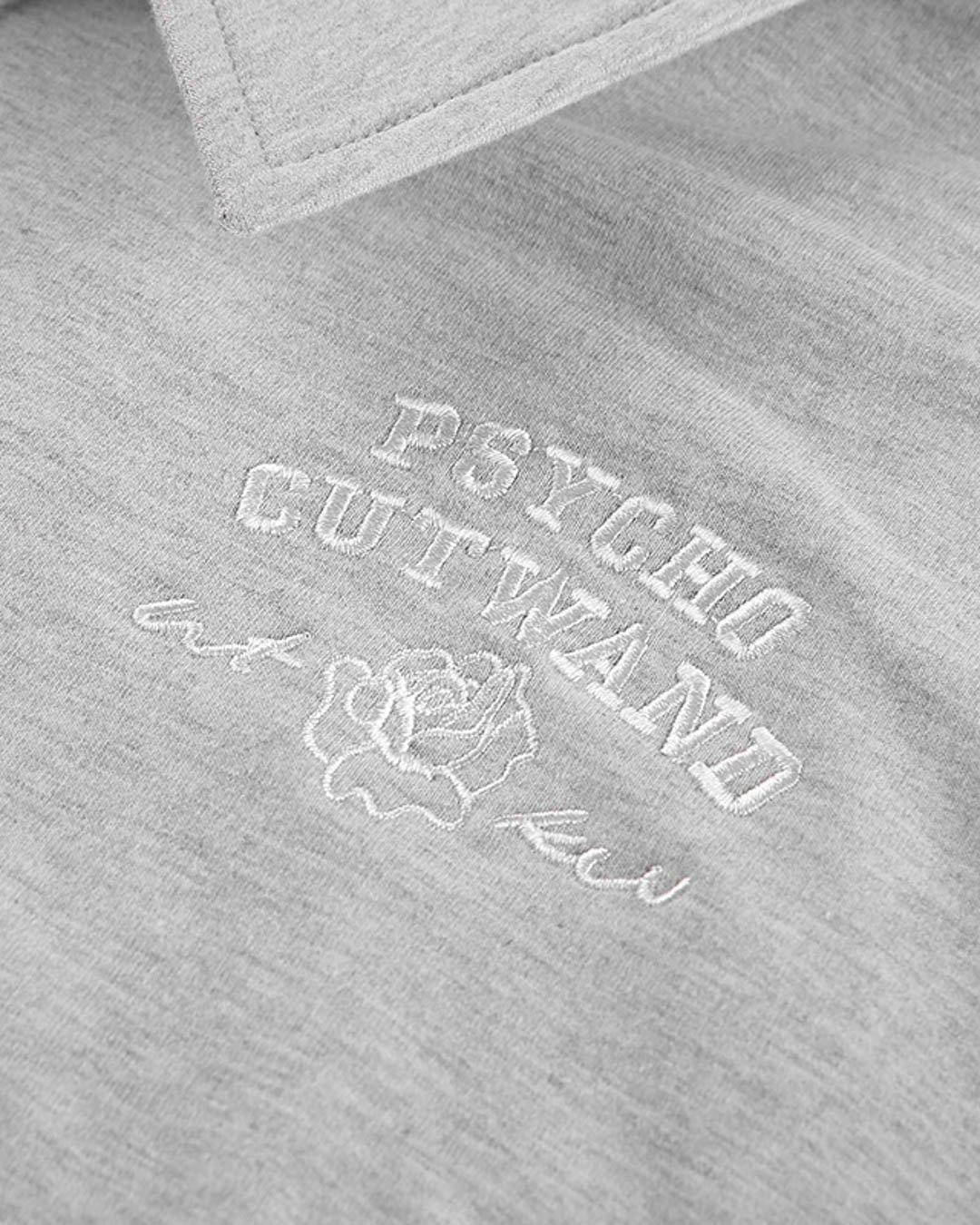 Lapel Letter Print Drop Shoulder Sweatshirts