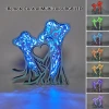 Jellyfish Wooden Animal Statues, for Home Desktop Room Wall Decor, Night Light, Valentine's Day Gift