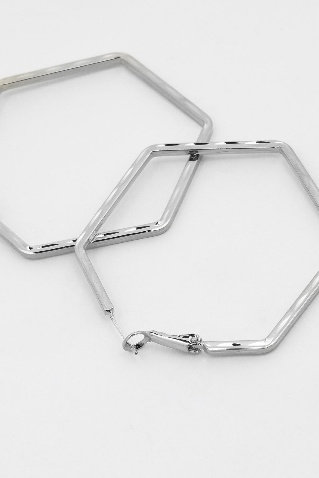 Geometric Hexagon Hoop Earrings