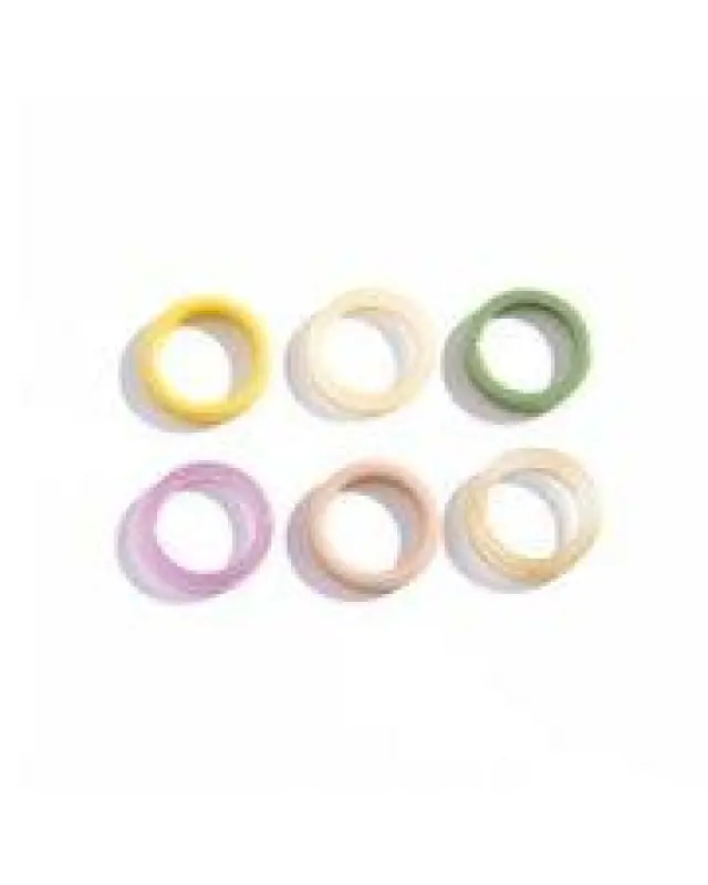 6pcs Candy Colored Resin Ring Sets