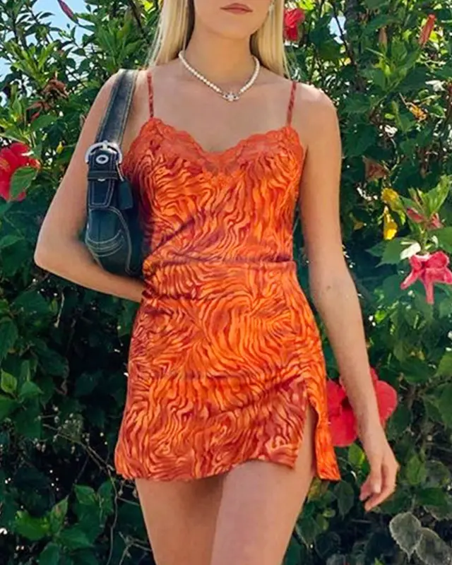Slip Dress Summer Slit Sleeveless Mini Dresses