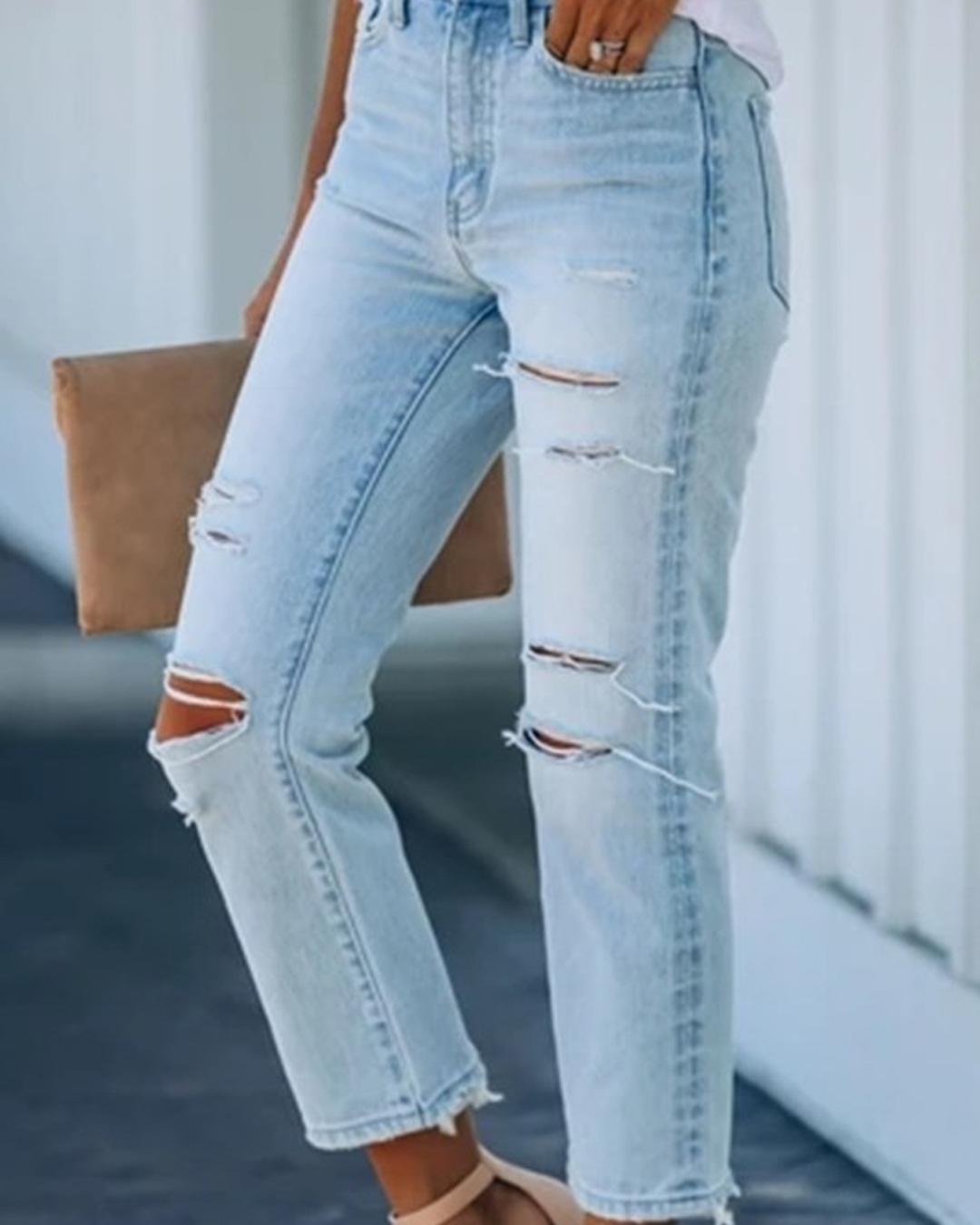 Melville High Rise Distressed Jeans