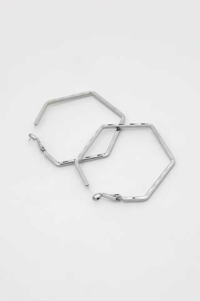 Geometric Hexagon Hoop Earrings