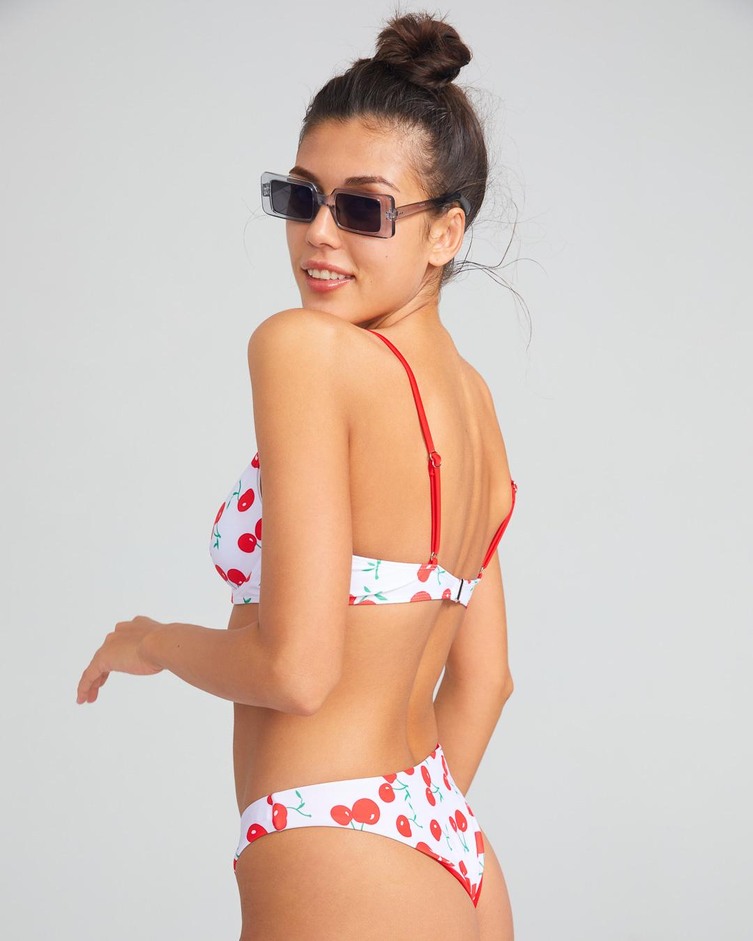 Cherry Print Underwired Low-rise Bikini Swimsuit