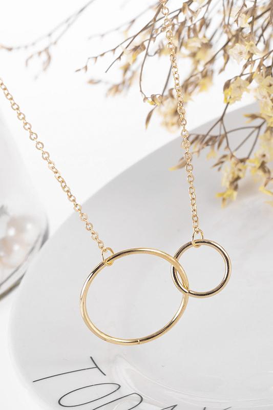 Gold Circle Decor BFF Necklace
