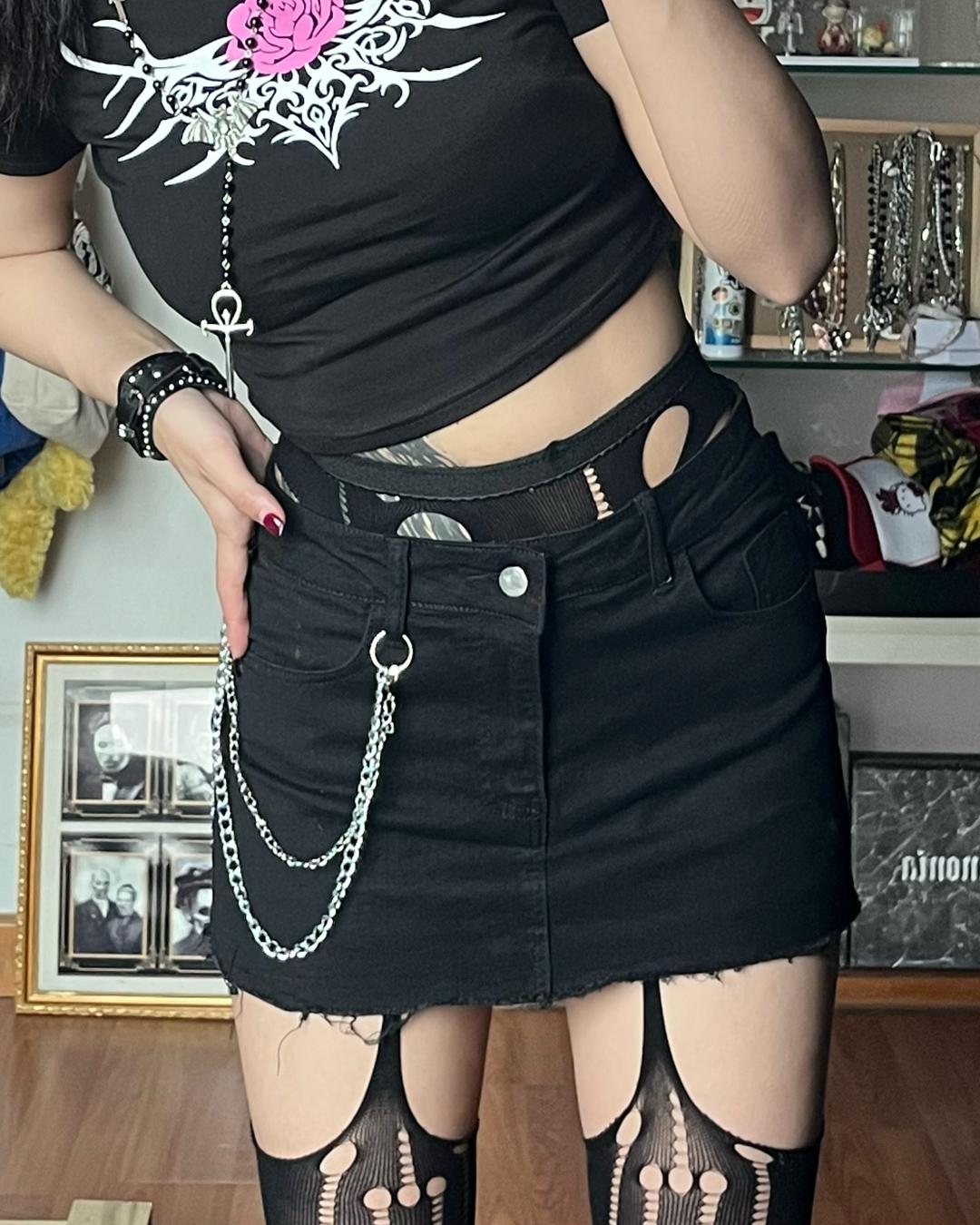 Gothic Raw Edge Mini Skirts
