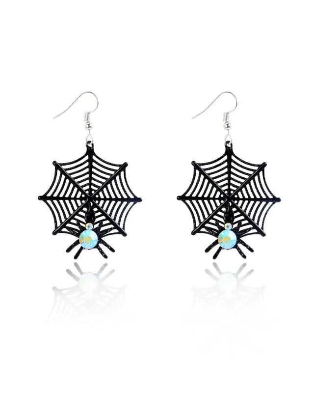 Halloween Spider Web Drop Earrings