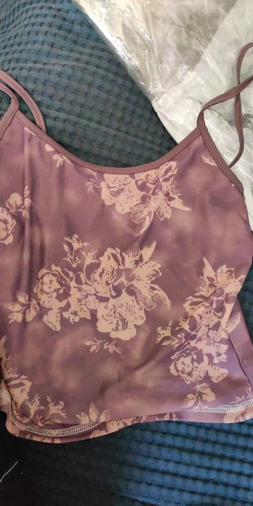 Floral Print Tie Dye Crop Cami Tops
