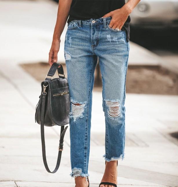 Casual Ripped Slim Jeans