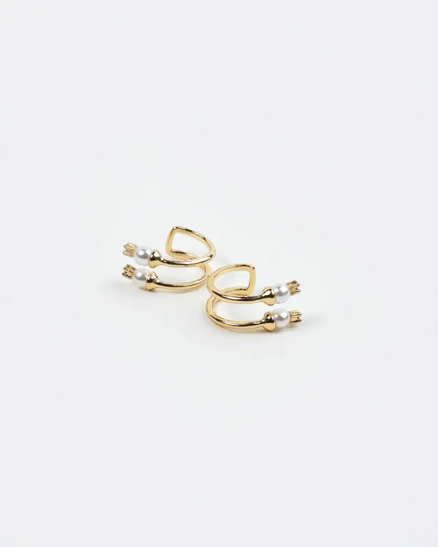 Golden Pearl Hook Earrings