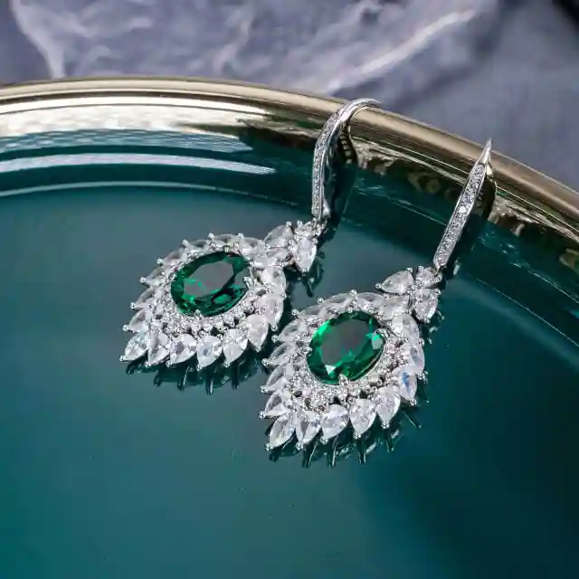 Emerald Flame Earrings