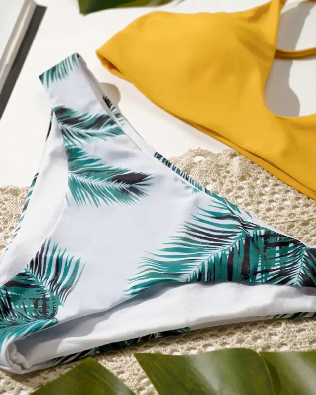 Mix&Match Sling Leaf Print Bikini Sets