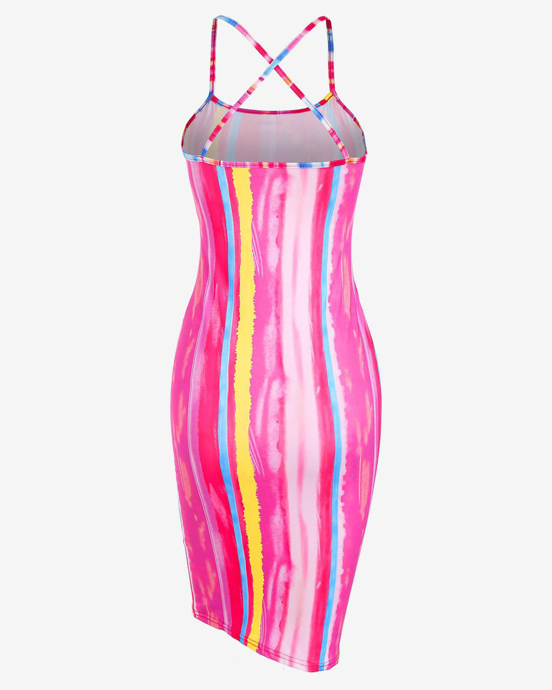 Striped Print Bodycon Mini Dresses