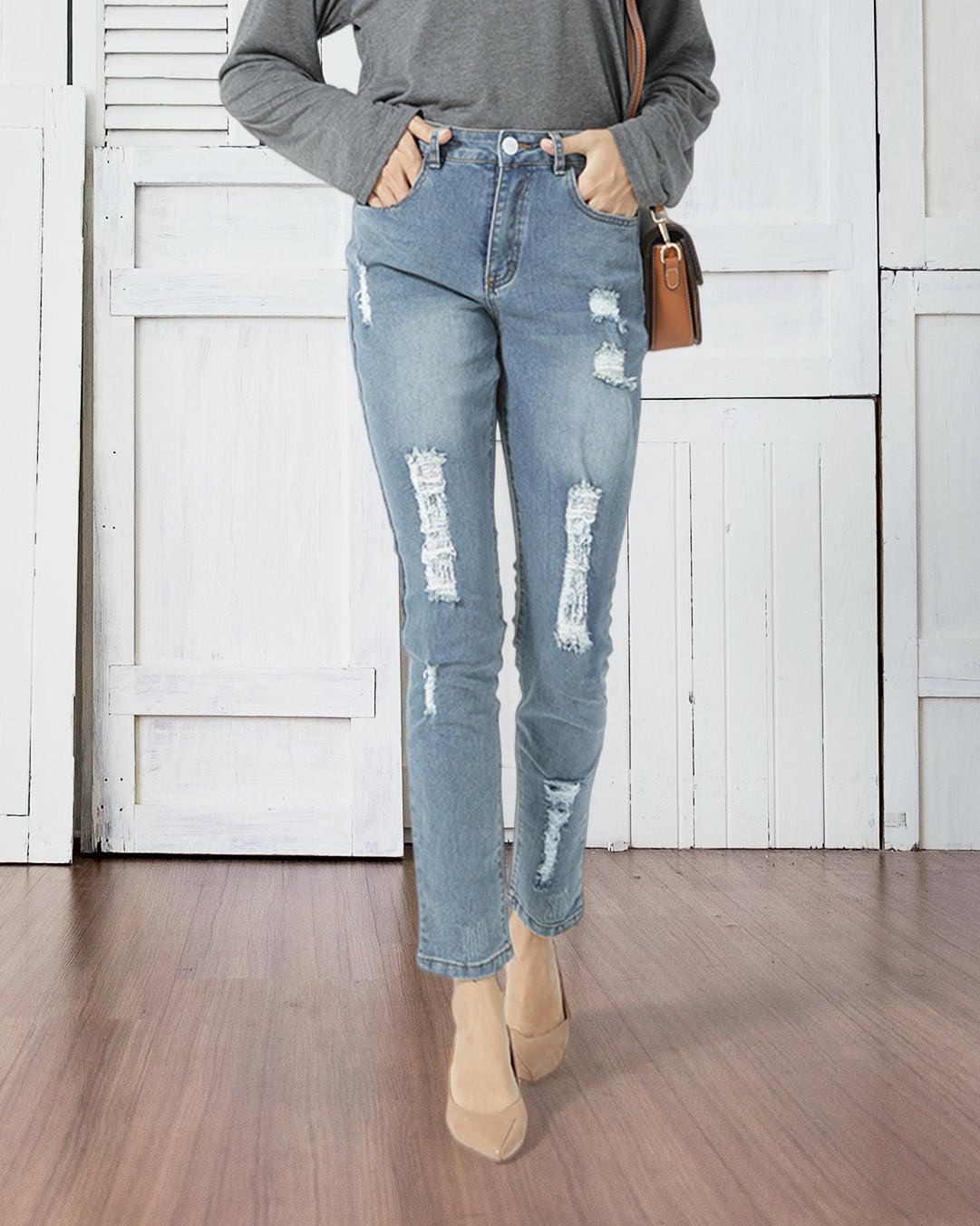 Casual Stretch Ripped Skinny Jeans