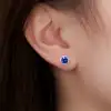 1CT Synthetic Sapphire Round Brilliant Cut Earrings