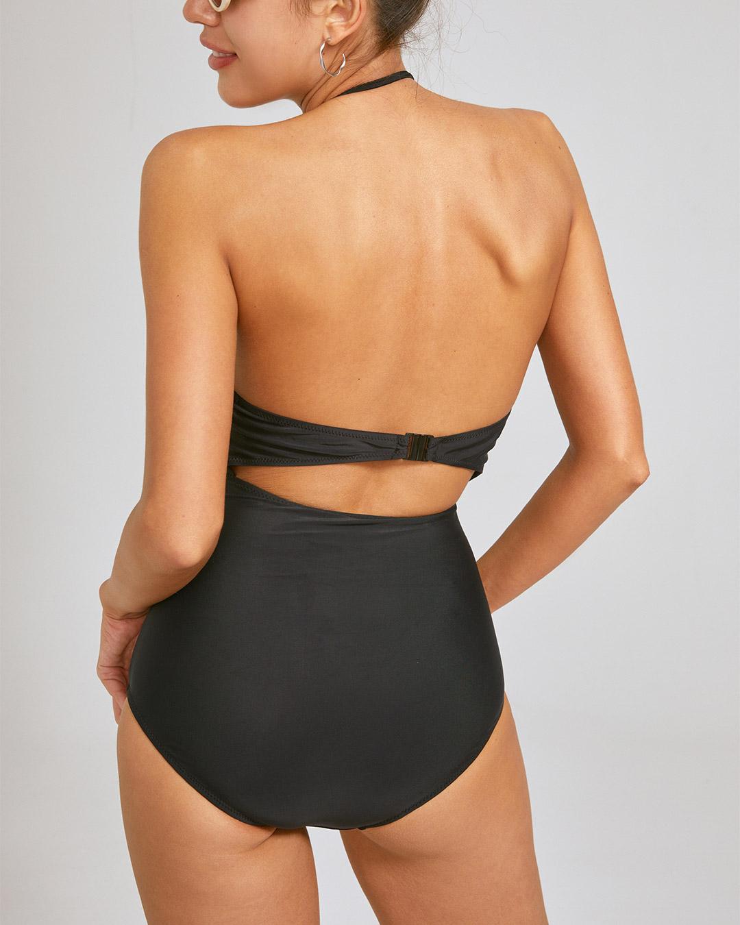 Cut-outs Scalloped Edge One-pieces Swimwear