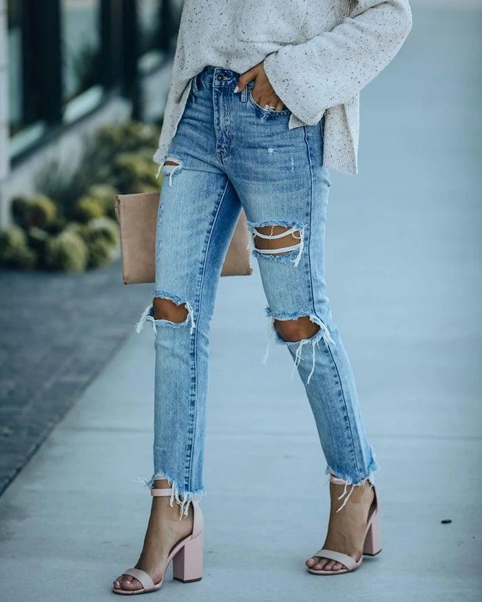 High Rise Distressed Women Jeans