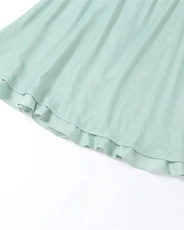Solid Color Open Back Ruffle Mini Dresses
