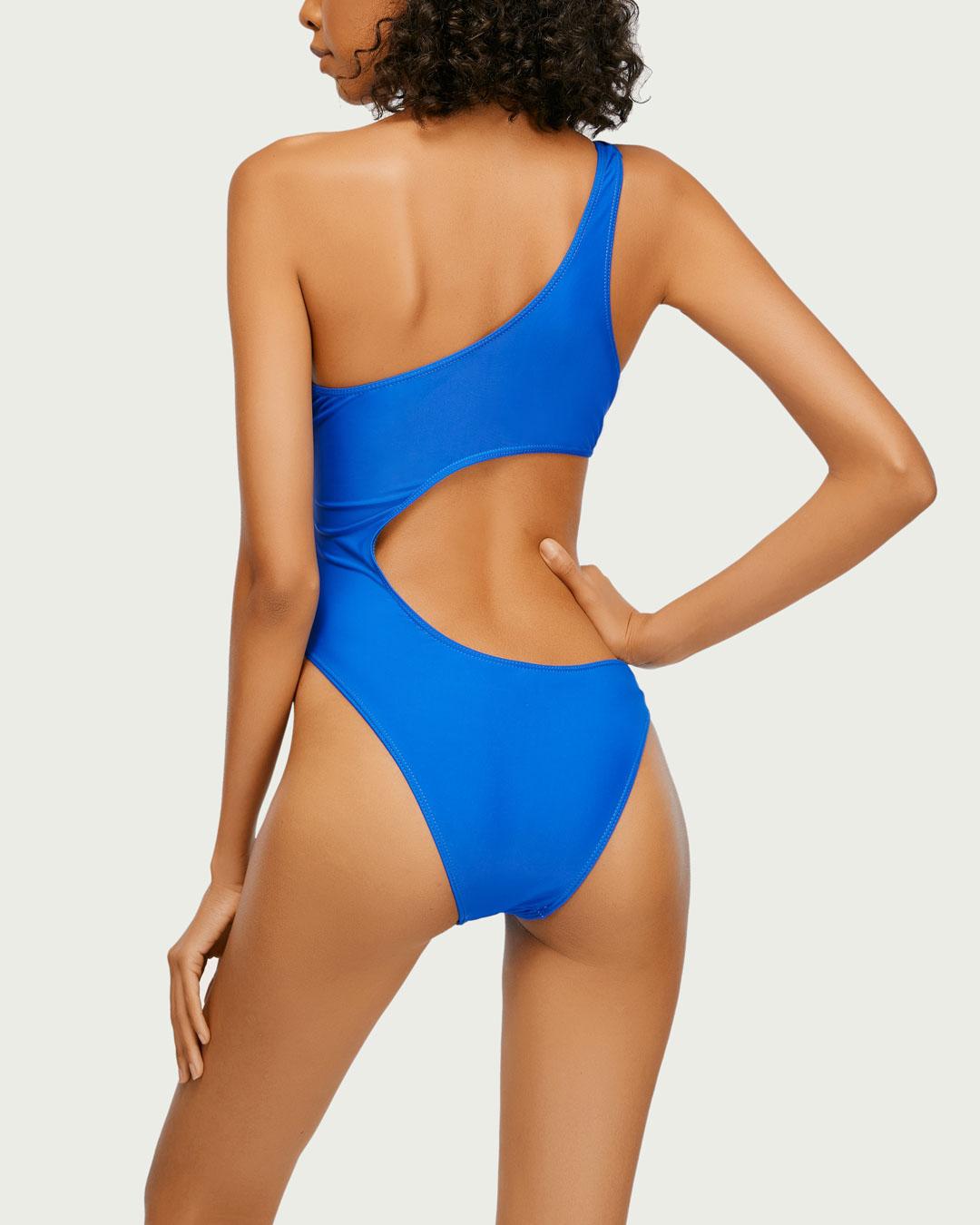 One-shoulder Cutouts One-Piece Swimwear