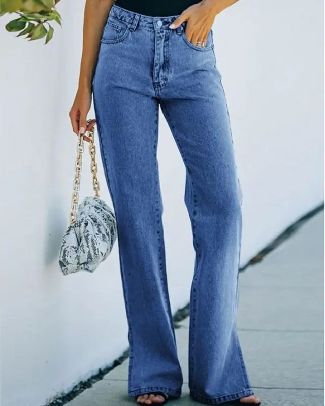 Noble High Rise Slit Ankle Flared Women Jeans