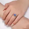 1.5CT Synthetic Sapphire Asscher Cut Ring