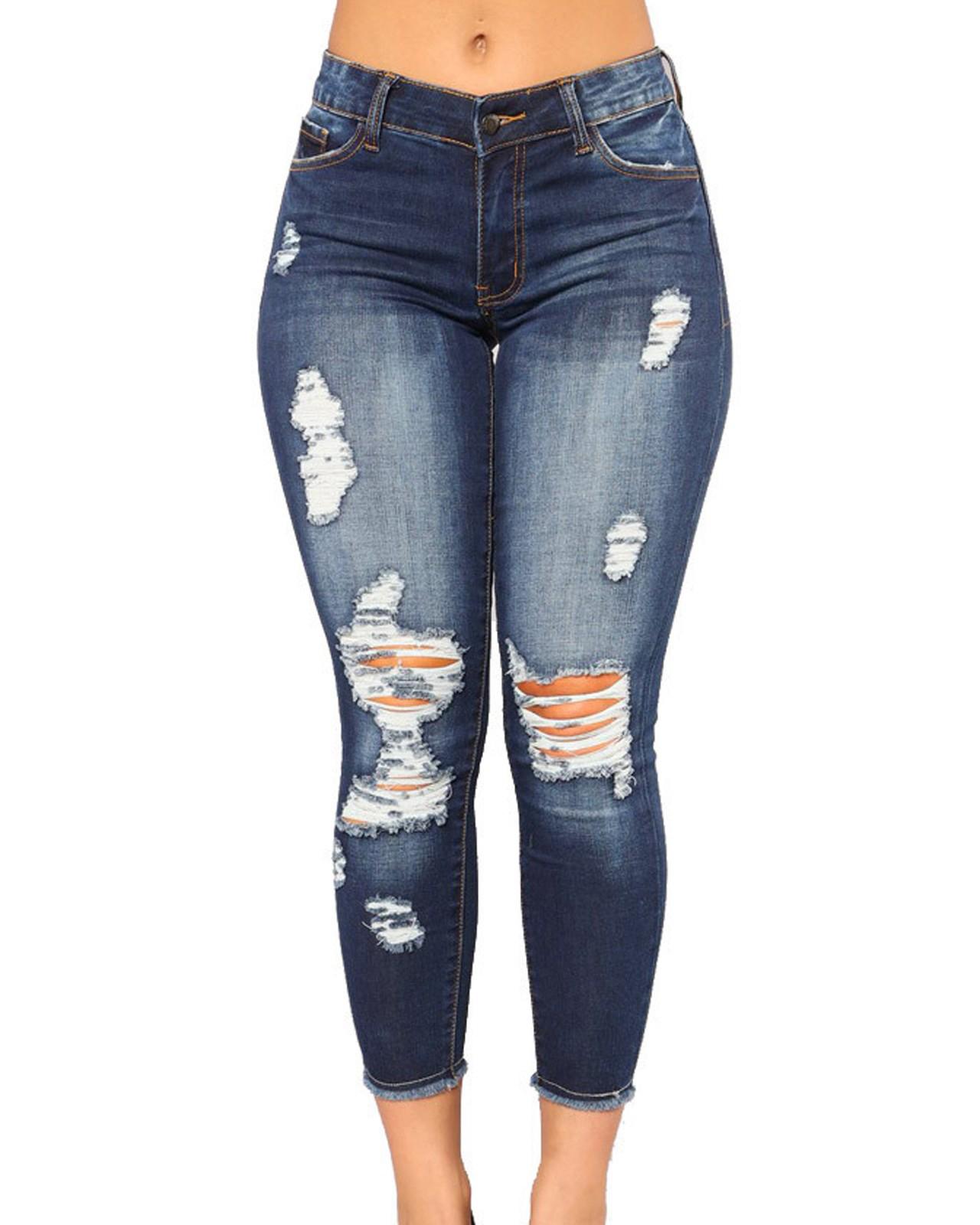 Washed Ripped Slim Jeans