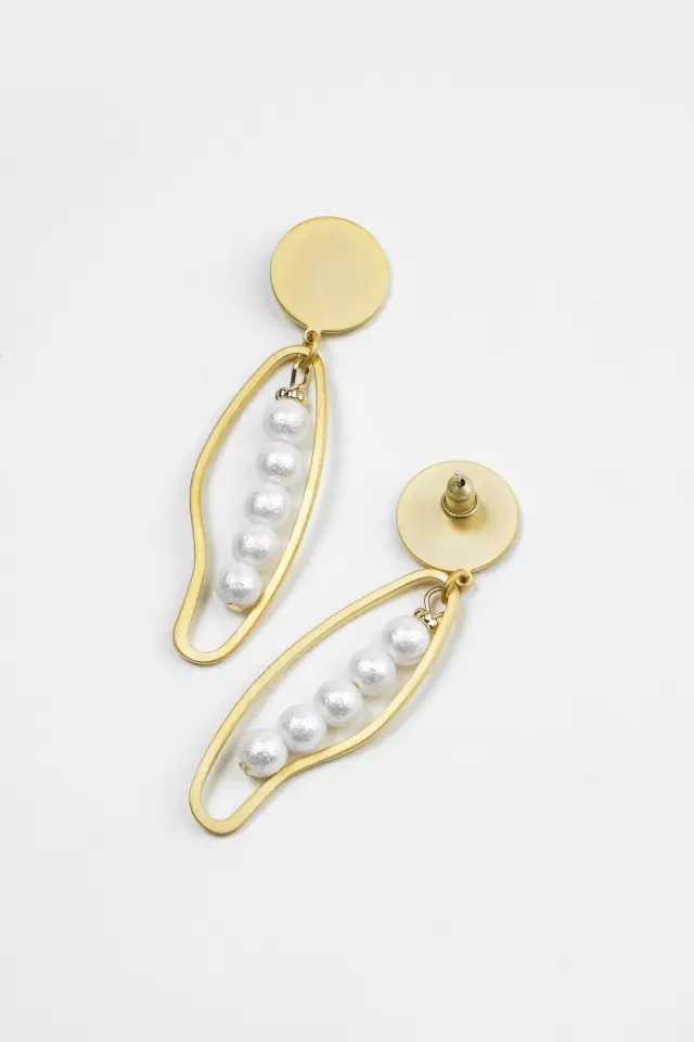 Earrings Decor Drop With Irregular And Pearl