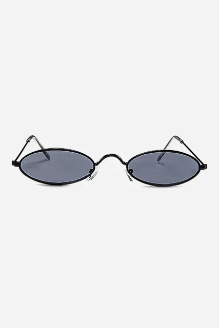 Retro Oval Mixed Material Geometric Sunglasses