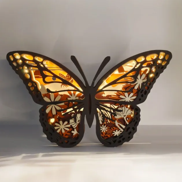 Monarch butterfly Wooden Animal Statues, for Home Desktop & Room Wall Decor, Gift for Wife Mom Lover