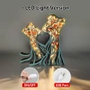Jellyfish Wooden Animal Statues, for Home Desktop Room Wall Decor, Night Light, Valentine's Day Gift